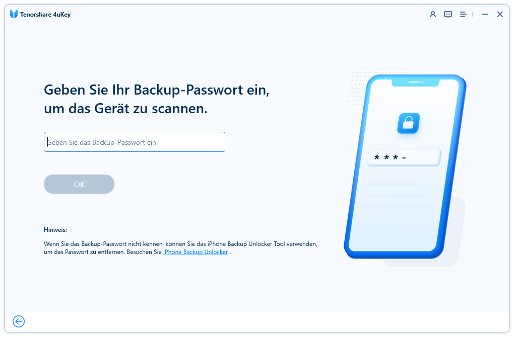 Wo finde ich den 6-stelligen iPhone Code mit 4ukey