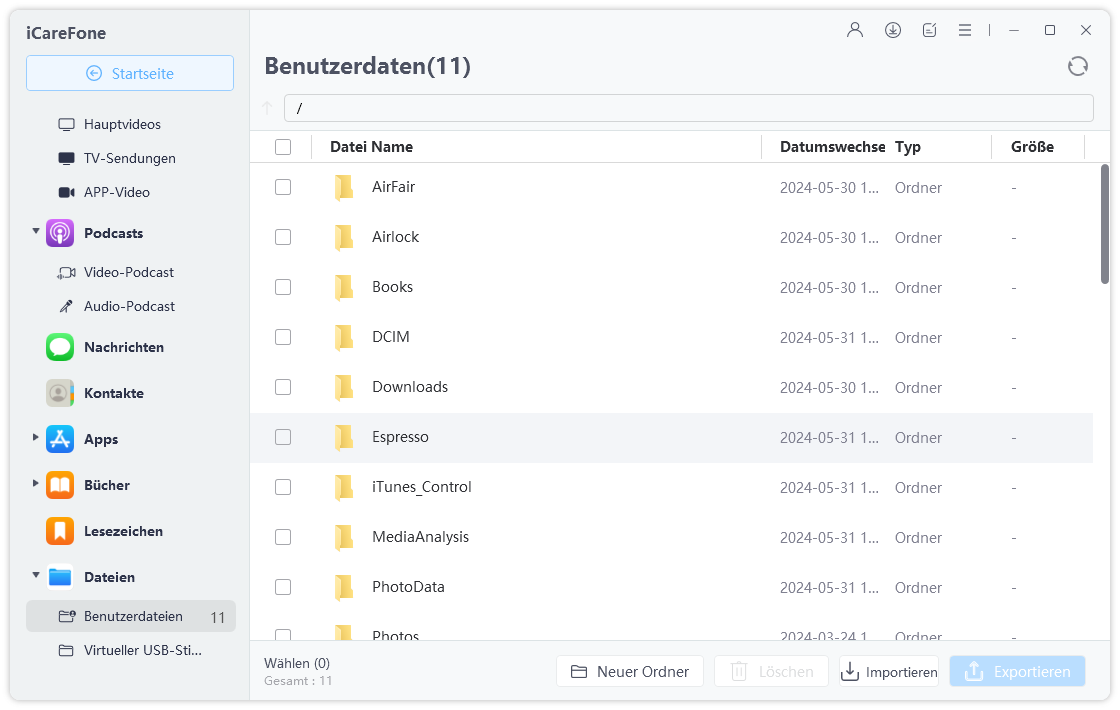 icarefone file manage