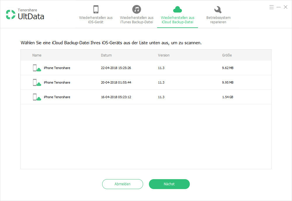 icloud backup scannen