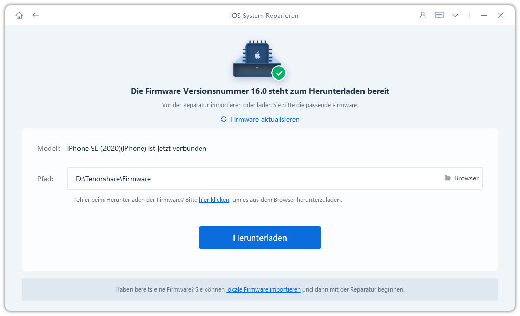 Firmware herunterladen