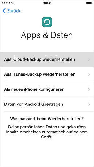 aus icloud backup wiederherstellen