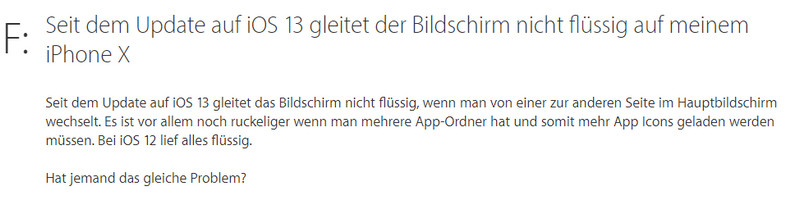 iphonex gleitet der Bildschirm nicht flüssig