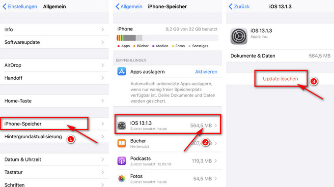 iphone Update löschen