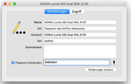 wlan passwort anzeigen