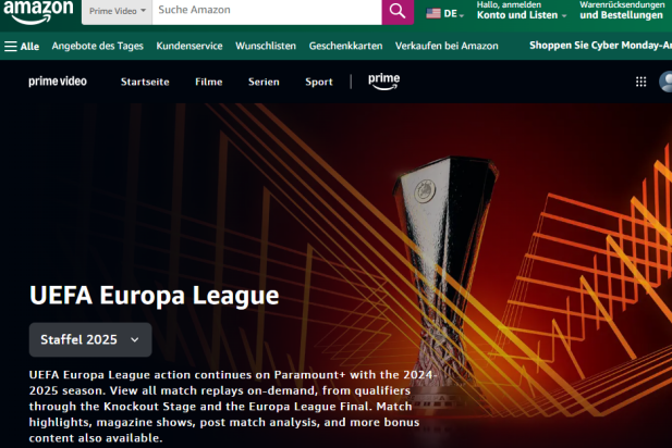 Europa League 2024/25 Amazon Prime Video