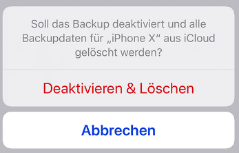 alte iphone sicherung löschen